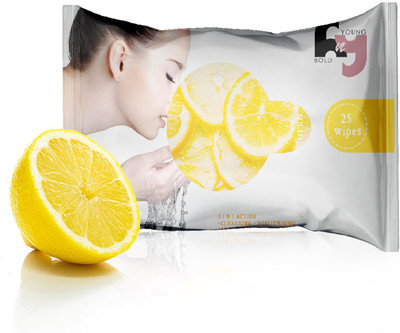 BOLDNYOUNG Makeup Removing Wipes (Lemon)(25 Tissues)