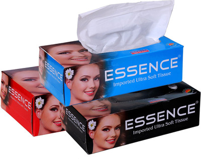 ESSENCE Face Tissue Imported Ultra Soft Blue Black Red-3(600 Tissues)