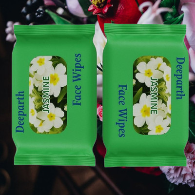 Deeparth Jasmine Face Wipes Refreshing Wet Wipes for Women & Men (Pack-2)(50 Tissues)