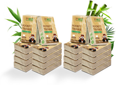IMECO Facial Pocket Tissue Combo | 10 Pulls Each Pack | Travel-Friendly Hanky Tissue(200 Tissues)