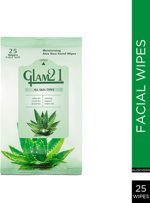 Glam21 Facial Wipes Super Soft Moisturizing Face Cleaning Wet Tissue Clean Dust & Dirt(25 Tissues)