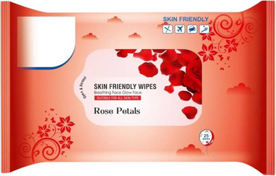 SHENY Wet Face Wipes With Refreshing rose Fragrance (Pack of 1 ) (25 wipes )