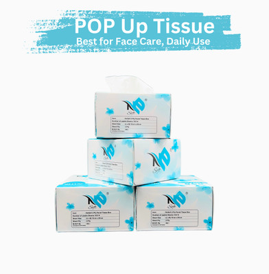 NE Soft 2 Ply Ultra Soft Pop Up Facial Tissue - Pack of 4 - 100 Pulls Per Box(400 Tissues)