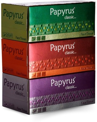 PAPYRUS 2 Ply Facial Tissue 200 Pulls Tissue Box (3x200=600 Pulls-1200 Sheets(3 Tissues)