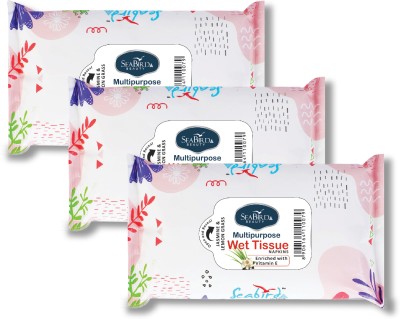 seabird Gentle Face Wipes Skin Care Oil-Free Wipes 3 LemonGrass Daily Use(300 Tissues)