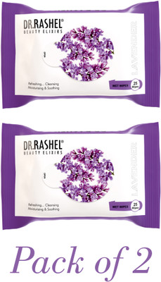 DR.RASHEL LAVENDER FACE WIPES| ENRICHED WITH ALOE VERA EXTRACT|(50 Tissues)