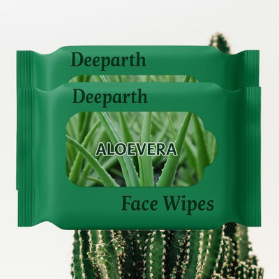 Deeparth Refreshing Wipes for Face | Facial Cleansing (Aloevera)(50 Tissues)