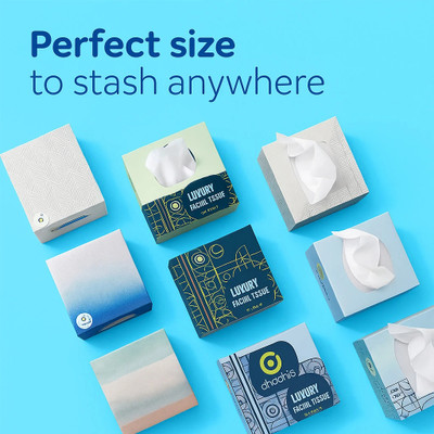 dhadhis Luxury Tissue Ultra Soft Facial Tissue 100 Pulls Per Box (400 Tissue)(4 Tissues)