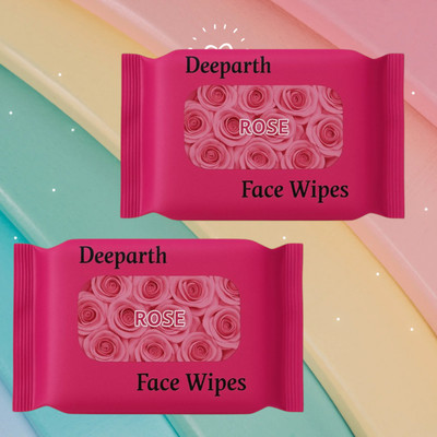Deeparth Rose Mint Face Wipes-The Best Refreshing Wet Wipes for Skin(50 Tissues)
