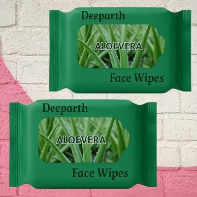 Deeparth Aloevera Scented Face Wipes | Oil Control & Deep Cleansing Wet Wipes(50 Tissues)