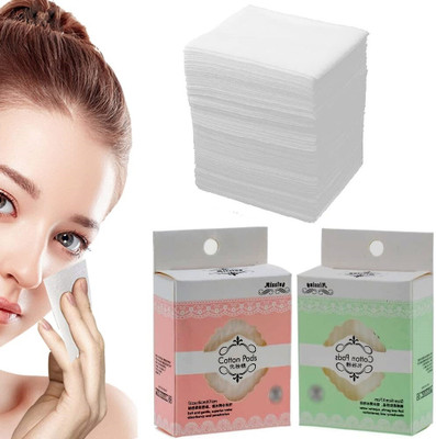 mapperz Natural Square Cotton Puff, Double-Side Save Water Soft Gentle Makeup Tools(80 Tissues)