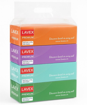 softx FACETIE (400 PULLS) 2 PLY FACIAL TISSUE, ULTRA SOFT TISSUE 4 BOXES.(400 Tissues)