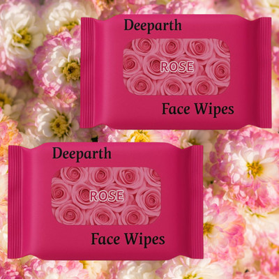 Deeparth Face Wipes for Men | Oil Control & Hydrating Rose Wet Wipes(50 Tissues)
