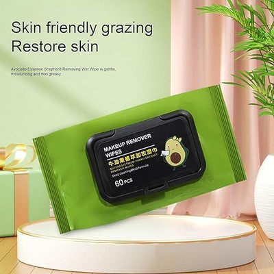 Jiyancreation Avocado Makeup Remover Facial 60 Wipes (Pack of 1) Headlight Cleaning Kit(60 ml)