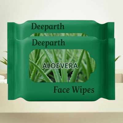 Deeparth Best Face Wipes for Men - Aloevera Daily Skin Care Wet Tissues(50 Tissues)