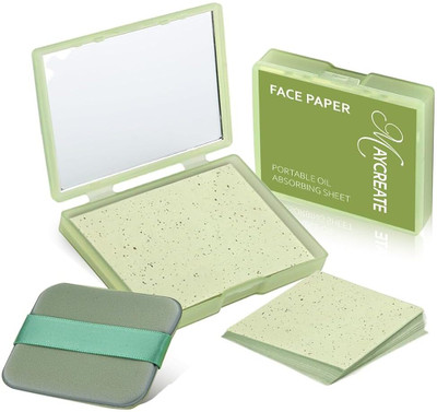 maycreate 100Pcs Face Blotting Paper for Oily Skin, Natural Linen Bloating Papers for Oily(100 Tissues)