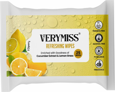 VERYMISS Refreshing Wipes I Goodness of Lemon Grass(25 Tissues)