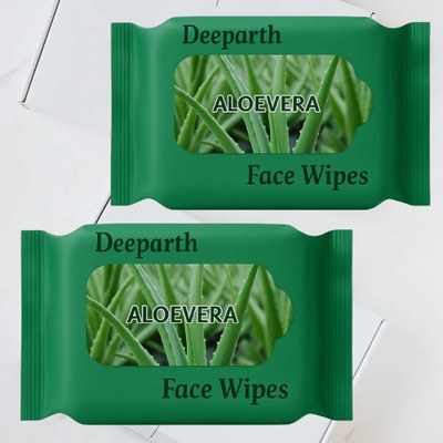 Deeparth Aloevera Face Wipes | Refreshing Wet Wipes for Women & Men(50 Tissues)