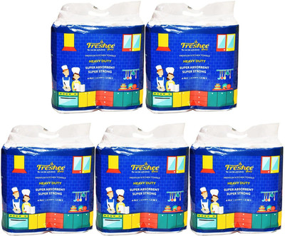 Freshee 4 Ply Kitchen Towels Heavy Duty Tissues, 2 Rolls (100 Pulls per Roll)PK5(2 Tissues)