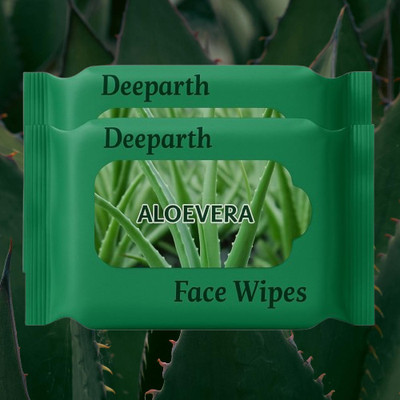 Deeparth Refreshing Wipes for Face | Facial Cleansing (Pack_2 Aloevera)(50 Tissues)