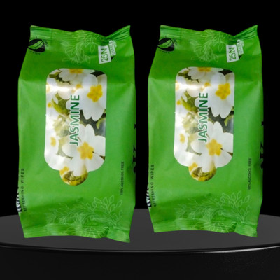 Deeparth Jasmine & Mint Wipes - Cooling & Refreshing(50 Tissues)