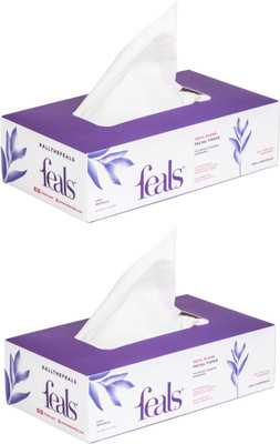 FEALS 2 Ply Facial Tissue Paper Box - 100 Pulls / Box (Pack of 2)(200 Tissues)