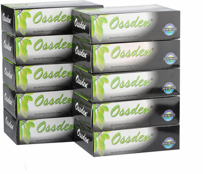 OSSDEN Ultra Soft 2 Ply Facial Tissues,Tissue Paper-100 pulls 200 Sheets,For Car,Office(10 Tissues)