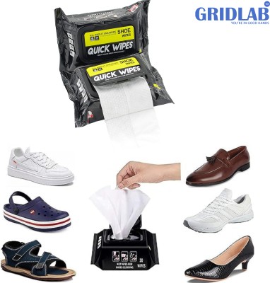 Gridlab Pack Of 80 Shoe Wipes Instant Sneaker Shoe Quick Remove Dirt Stain Shoe Wipes Cleaner(Nylon, Generic, Synthetic Leather, Leather, Synthetic Leather, White)