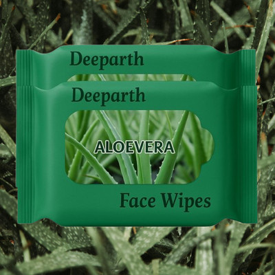 Deeparth Cooling & Soothing Face Wipes | With Aloevera(50 Tissues)