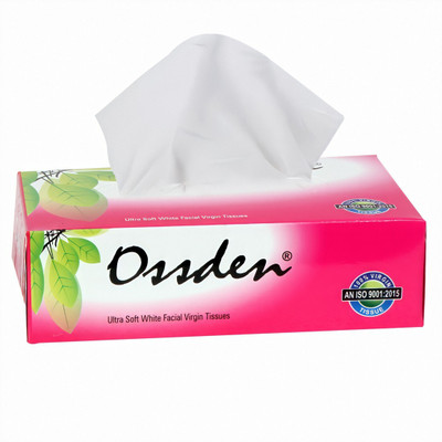 OSSDEN 2 Ply Ultra Soft Tissue, Facial Tissue - 100 Pulls (1000*2=2000 sheets per Box) ,Pack of 10 Boxcloth napkins tissue facial napkin for face scrub folding treatment dry skin on spa clean(2000 Tissues)