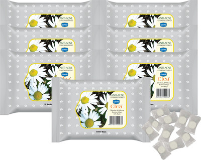 GINNI Magic 50 Coin tissue | Makeup-Remover Cleansing Wet Wipes (Anti-Acne, Pack of 7)(8 Tissues)