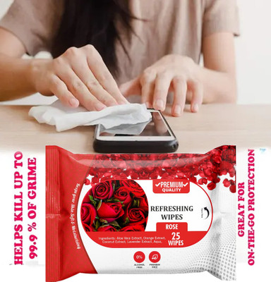 winry Rose Water Refreshing Wet Wipes(25 Tissues)
