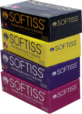 softiss Face Tissue Box 100 pulls 2ply(4 Tissues)