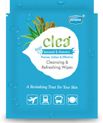 Clea Seaweed and Aloe Vera Cleansing and Refreshing Wipes(50 Tissues)
