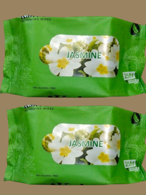 Deeparth Refreshing Wipes -Facial Wipes Enriched with JASMINE(50 Tissues)