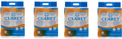CLARET 2-Ply Toilet Roll 6in1 | Each Roll 200 Pull | For Daily Bathroom Use(24 Tissues)