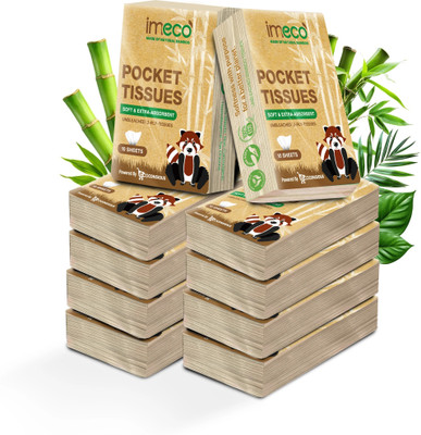 IMECO Facial Pocket Tissue Combo | 10 Pulls Each Pack | Travel-Friendly Hanky Tissue(100 Tissues)