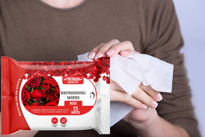 winry Gentle Purifying Rose Water Refreshing Wet Wipes(25 Tissues)