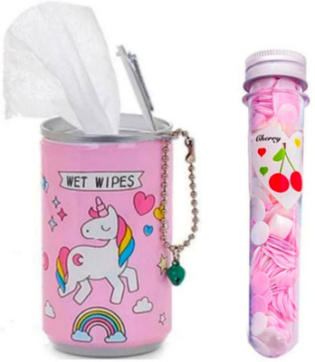 ghorela 1 Unicorn Print Wet Wipes Mini 1 Paper Soap Bottle(2 Tissues)