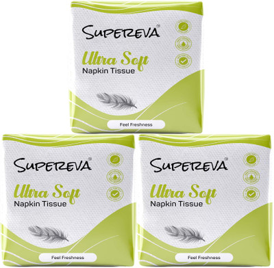 SUPEREVA Premium Quality Soft Tissue Paper Napkin White Paper Napkins(300 Sheets)