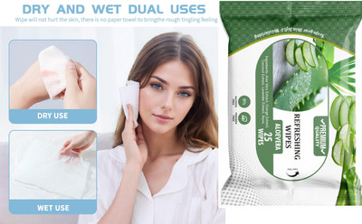 sheny soft Refreshing Facial Wipes, Face Wipes, Make-up Removal(25 Tissues)