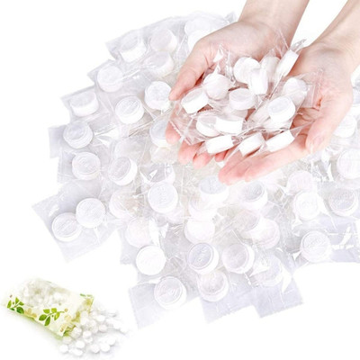 feelhigh 100pcs Compressed Towel Coin Tissues Portable Wipe Napkin Paper Tablets(100 Tissues)