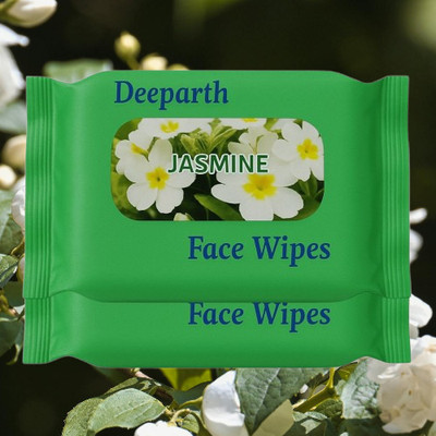 Deeparth Refreshing Wipes for Face Facial Cleansing (Jasmine)(50 Tissues)