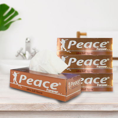 Peace Forever 2 Ply Virgin/Hygienic Facial Tissues - 100 Pulls l 200 Sheets (Pack of 3)(600 Tissues)