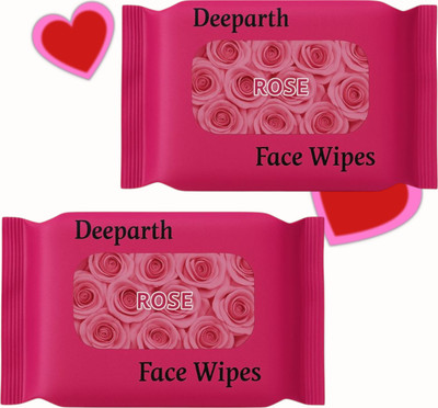 Deeparth Face Wipes for Women & Men Rose Wet Wipes for Daily Use(50 Tissues)