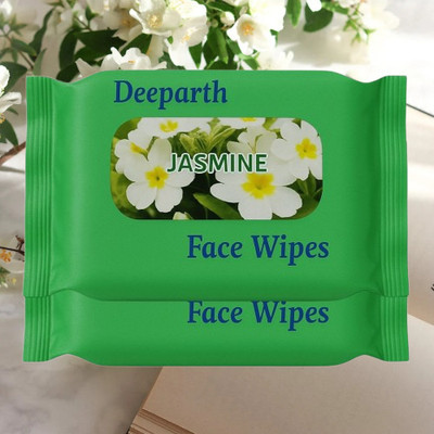 Deeparth Refreshing Wipes for Face Facial Cleansing (Pack-2 Jasmine)(50 Tissues)