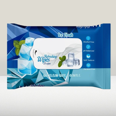 divolife Refreshing Wet Wipes With snow Fragrance, Facial Wet Wipes 25 piece(25 Tissues)