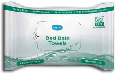 GINNI Hygiene Bed Bath Towel Wet Wipes for Adults, Patients & Refreshing Sponge Bath (Pack Of 20) (10 Towels Per Pack)(200 Tissues)