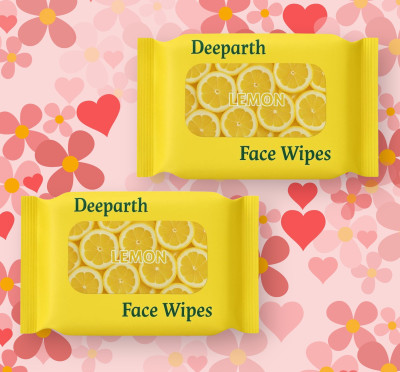 Deeparth makeovers Natural Oil Control Face Wipes lemon (Pack_2)(50 Tissues)
