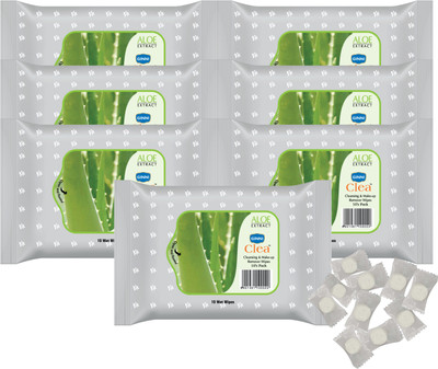 GINNI Magic 50 Coin tissue | Makeup-Remover Cleansing Wet Wipes (Aloe Vera, Pack of 7)(8 Tissues)